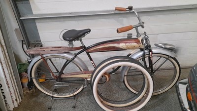 Lot 640 - COLUMBIA BUILT 1950 BEACH CRUISER BROWN + CREAM
