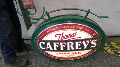 Lot 221 - THOMAS CAFFREY'S IRISH ALE ,DOUBLE SIDED, HANGING LIGHT UP SIGN