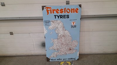 Lot 37 - FIRESTONE TYRES MAIN ROADS MAP OF ENGLAND & WALES 48" X 29"