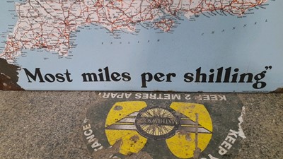 Lot 37 - FIRESTONE TYRES MAIN ROADS MAP OF ENGLAND & WALES 48" X 29"