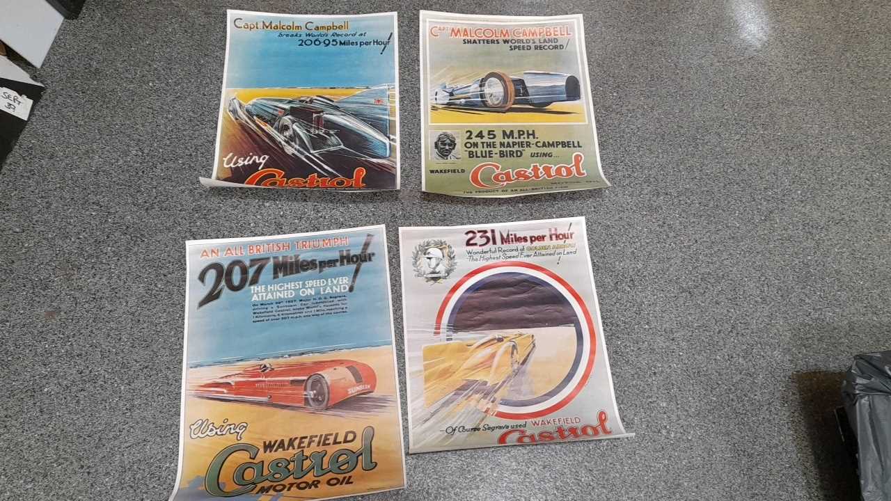 Lot 66 - 4X CASTROL MOTOR OIL POSTERS
