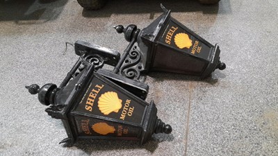 Lot 308 - PAIR OF PERIOD STYLE SHELL LAMPS