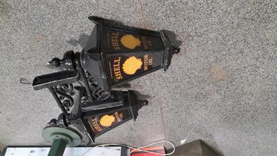 Lot 308 - PAIR OF PERIOD STYLE SHELL LAMPS