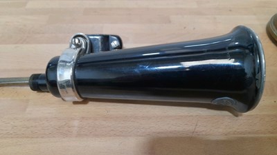 Lot 225 - ELLIOTT BROTHERS SPEEDOMETER & KING OF THE ROAD MOTORCYCLE HORN AROUND 1920'S