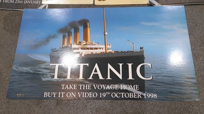 Lot 261 - TITANIC PROMOTION BOARDS/POSTERS ALL DOUBLE SIDED + 5 SCRAP BOOKS OF CUNARD LINERS