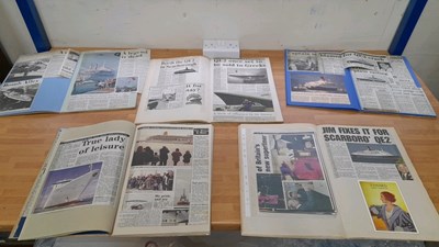 Lot 261 - TITANIC PROMOTION BOARDS/POSTERS ALL DOUBLE SIDED + 5 SCRAP BOOKS OF CUNARD LINERS
