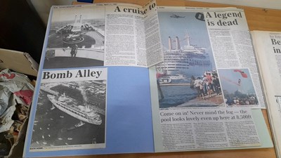 Lot 261 - TITANIC PROMOTION BOARDS/POSTERS ALL DOUBLE SIDED + 5 SCRAP BOOKS OF CUNARD LINERS