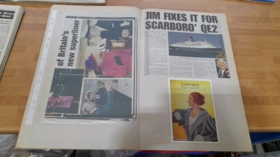 Lot 261 - TITANIC PROMOTION BOARDS/POSTERS ALL DOUBLE SIDED + 5 SCRAP BOOKS OF CUNARD LINERS