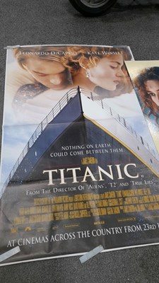 Lot 261 - TITANIC PROMOTION BOARDS/POSTERS ALL DOUBLE SIDED + 5 SCRAP BOOKS OF CUNARD LINERS