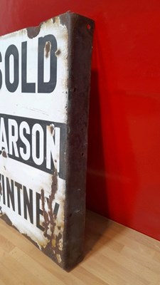 Lot 181 - HARTLEY WINTNEY HAMSHIRE AREA ESTATE AGENT , DOUBLE SIDED ENAMEL SIGN 24" X 18"