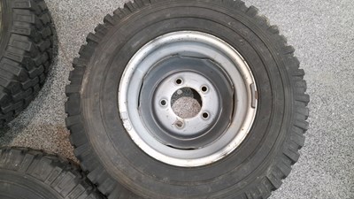 Lot 883 - 5 X MICHELIN XZL 7.50 R16C OFF ROAD (4x4)TYRES FITTED TO LAND ROVER STEEL WHEELS