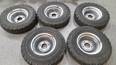 Lot 883 - 5 X MICHELIN XZL 7.50 R16C OFF ROAD (4x4)TYRES FITTED TO LAND ROVER STEEL WHEELS
