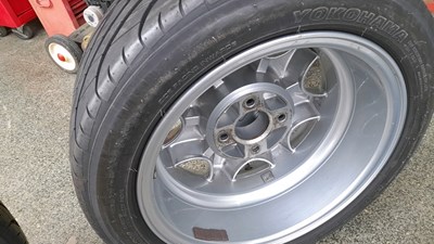 Lot 640 - 4 X FORD RS ALLOY WHEELS FITTED WITH YOKOHAMA 195/ R50-15