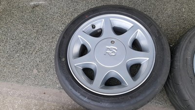 Lot 640 - 4 X FORD RS ALLOY WHEELS FITTED WITH YOKOHAMA 195/ R50-15