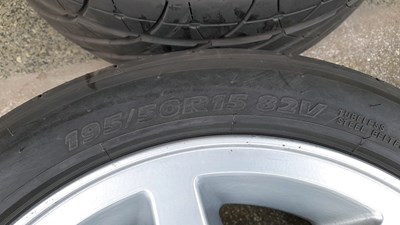 Lot 640 - 4 X FORD RS ALLOY WHEELS FITTED WITH YOKOHAMA 195/ R50-15