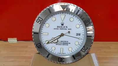 Lot 355 - OFFICIALLY - LICENSED ROLEX WALL CLOCK 13"