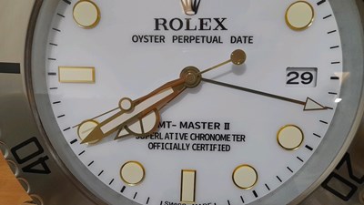 Lot 355 - OFFICIALLY - LICENSED ROLEX WALL CLOCK 13"