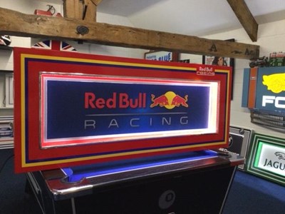 Lot 169 - LARGE ILLUMINATED REDBULL RACING SIGN
