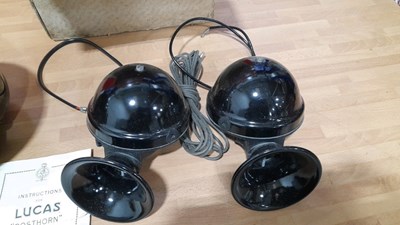 Lot 71 - PAIR OF MARSHAL HEADLIGHTS & PAIR OF LUCAS HORNS