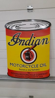 Lot 260 - INDIAN MOTOR CYCLE OIL ENAMEL SIGN 30" X 23"