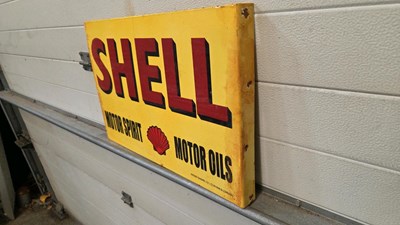 Lot 111 - SHELL MOTOR SPIRIT , DOUBLE SIDED ENAMEL SIGN 24" X 16"