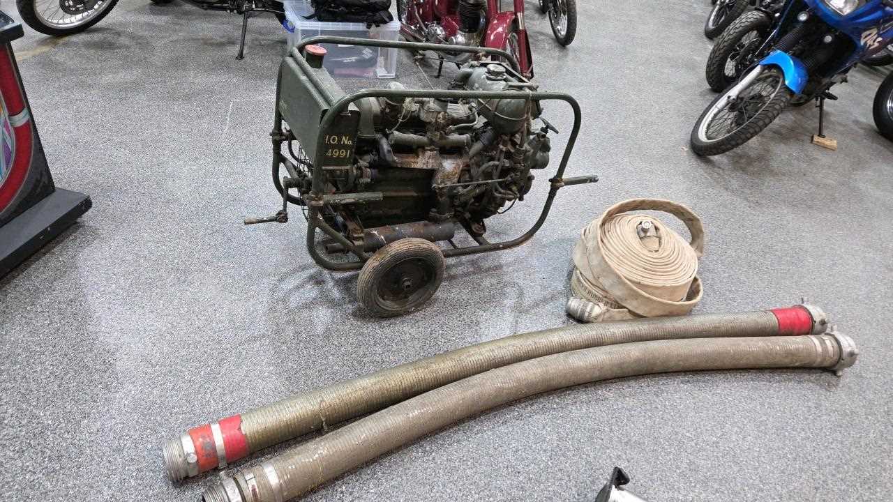 Lot 485 - COVENTRY CLIMAX GODIVA FIRE PUMP+ ACCESSORIES