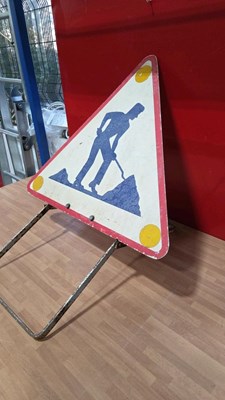 Lot 747 - VINTAGE STYLE ROAD WORK SIGN