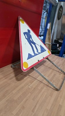Lot 747 - VINTAGE STYLE ROAD WORK SIGN