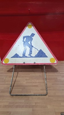 Lot 747 - VINTAGE STYLE ROAD WORK SIGN