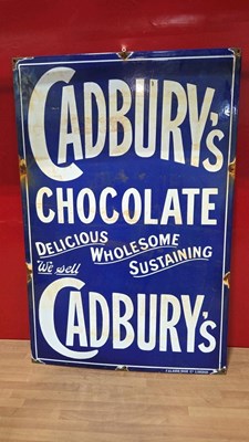 Lot 671 - CADBURY'S CHOCOLATE REPRODUCTION ENAMEL SIGN 28" X 19"