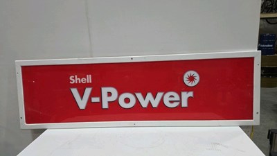Lot 583 - SHELL V-POWER PLASTIC MOUNTED SIGN 73" X 22"