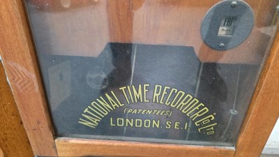 Lot 179 - NATIONAL ELECTRIC VINTAGE CLOCKING IN MACHINE WITH CARD STORAGE