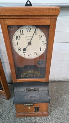 Lot 179 - NATIONAL ELECTRIC VINTAGE CLOCKING IN MACHINE WITH CARD STORAGE