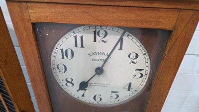 Lot 179 - NATIONAL ELECTRIC VINTAGE CLOCKING IN MACHINE WITH CARD STORAGE