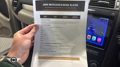 Lot 860 - 2006 MERCEDES SLK 350