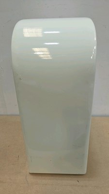 Lot 35 - A WHITE CAST IRON LETTER BOX WITH WORKING LOCK 22" TALL