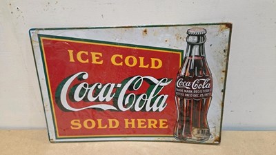Lot 263 - COCA COLA TIN SIGN IN ORIGINAL WRAPPING DATED 1997 18" X 12"