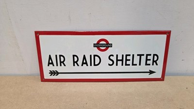 Lot 343 - AIR RAID SHELTER REPRO ENAMEL SIGN 16" X 6.5"