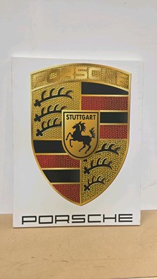Lot 267 - PORSCHE CANVAS SIGN 44" X 34"