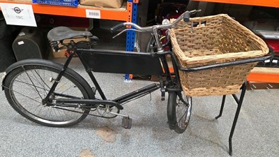 Lot 531 - SMALL WHEEL BUTCHERS BIKE WITH WICKER BASKET