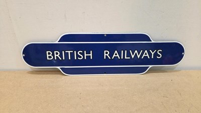 Lot 295 - BRITISH RAILWAYS REPRO ENAMEL SIGN 22" X 6"