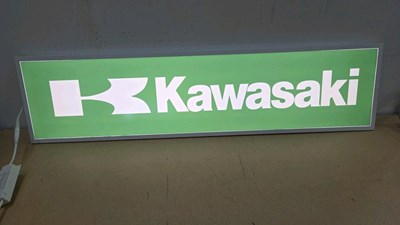 Lot 67 - KAWASAKI LIGHT UP SIGN 47" X 12"