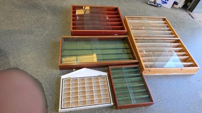Lot 567 - 5 X WOODEN MODEL, DISPLAY CABINETS