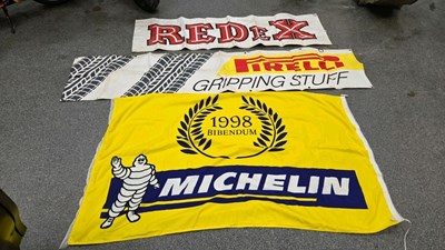 Lot 645 - MICHELIN GARAGE FLAG & TWO BANNERS