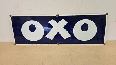 Lot 143 - OXO REPRO ENAMEL SIGN 36" X 12"