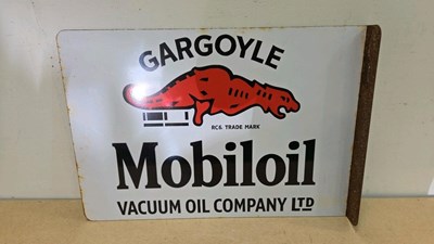 Lot 221 - STEEL MOBILOIL , DOUBLE SIDED STEEL SIGN 23" X 16"