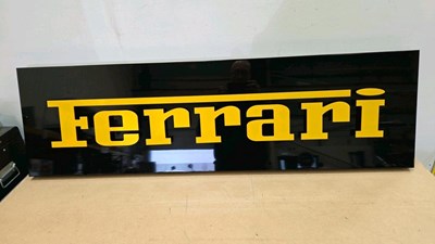 Lot 249 - FERRARI ALUMINIUM COMPOSITE SIGN 55" X 16"
