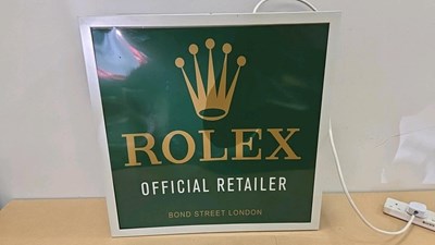 Lot 431 - ROLEX STYLE LIGHT UP SIGN 24" X 24"