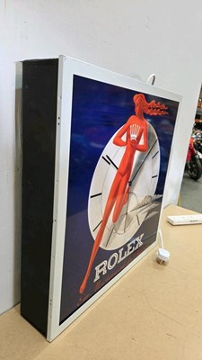 Lot 813 - ROLEX STYLE WITH RED FIGURE LIGHT UP SIGN 24" X 24"