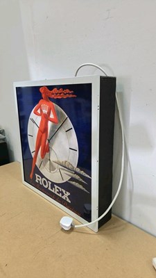 Lot 813 - ROLEX STYLE WITH RED FIGURE LIGHT UP SIGN 24" X 24"